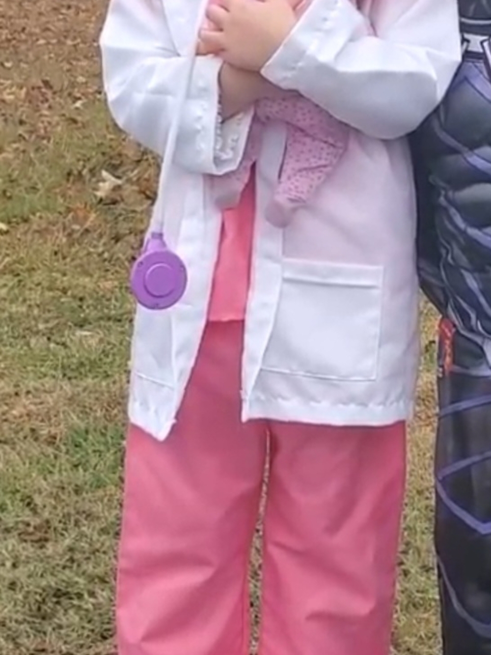 Kids' White Doctor Coat with Pink Scrubs Size 4